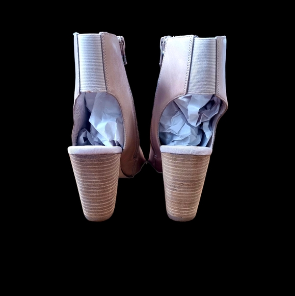 Aldo Genuine Leather Open Toe Block Heel Booties - Picture 4 of 11